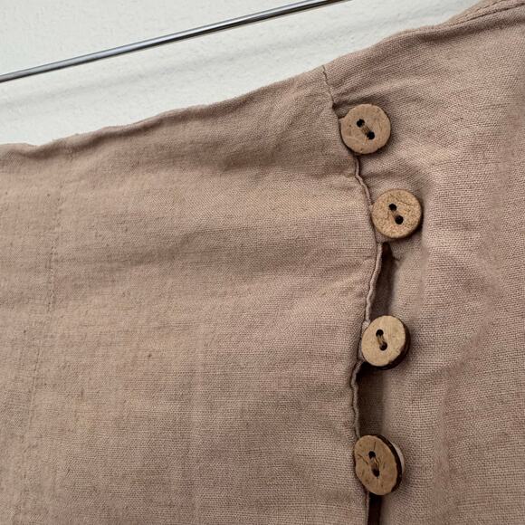 ZARA Button-Down Linen Blend Maxi Skirt Tan Beige size M - Picture 2 of 5